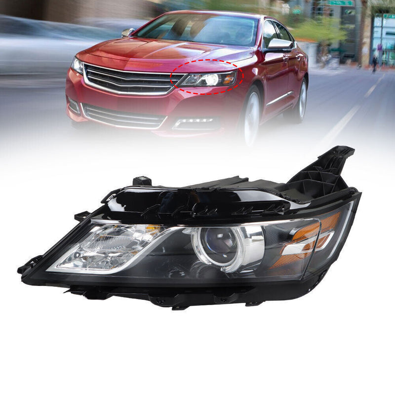 DURAFORCE Left Headlight For 2015-20 Chevy Impala HID/Xenon Projector Black Clear