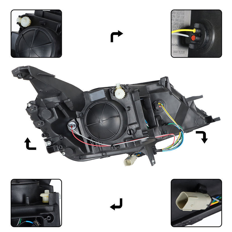 DURAFORCE Left Headlight For 2015-20 Chevy Impala HID/Xenon Projector Black Clear