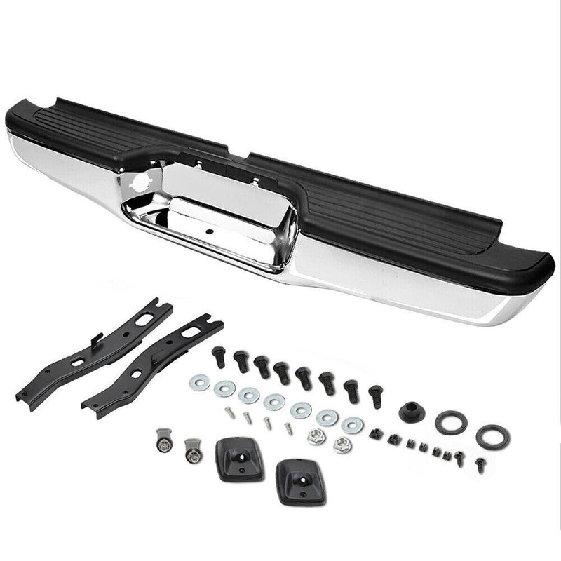 DURAFORCE Steel Rear Step Bumper Face Bar Chrome For 95-04 Toyota Tacoma TO1102215