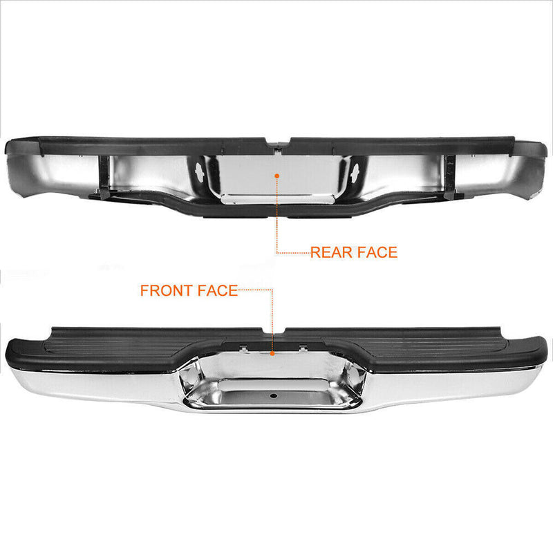 DURAFORCE Steel Rear Step Bumper Face Bar Chrome For 95-04 Toyota Tacoma TO1102215