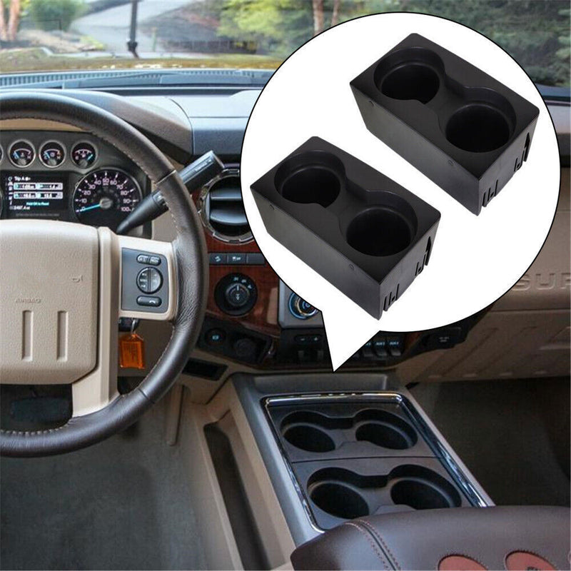 DURAFORCE 2PCS Center Console Cup Holder For 2011-2016 Ford F250 F350 Super Duty