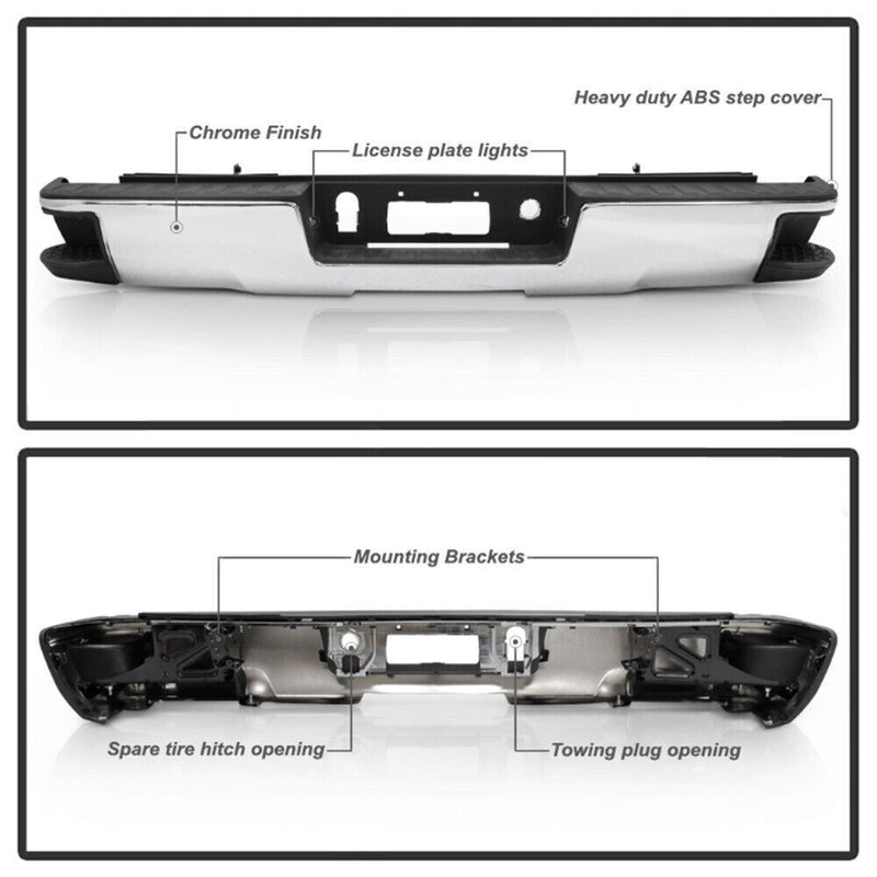 DURAFORCE Steel Rear Bumper For 2014-2018 Chevy Silverado 1500 GMC Sierra 1500
