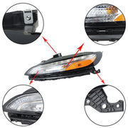 DURAFORCE Left Side Headlight For 2014-18 Jeep Cherokee Halogen W/DRL And Ballast