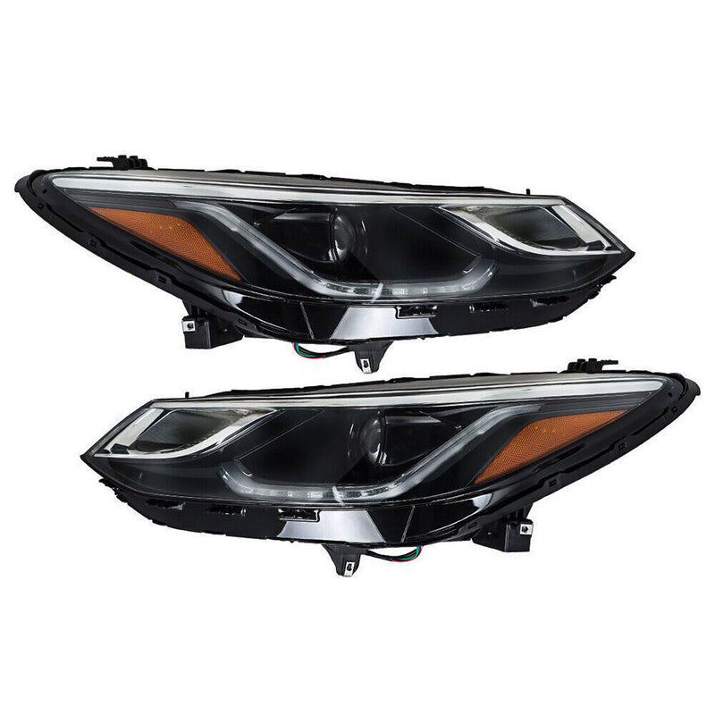DURAFORCE Left+Right Headlights For 2016-2018 Chevy Cruze Halogen w/ LED DRL Clear