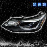 DURAFORCE Left+Right Headlights For 2016-2018 Chevy Cruze Halogen w/ LED DRL Clear