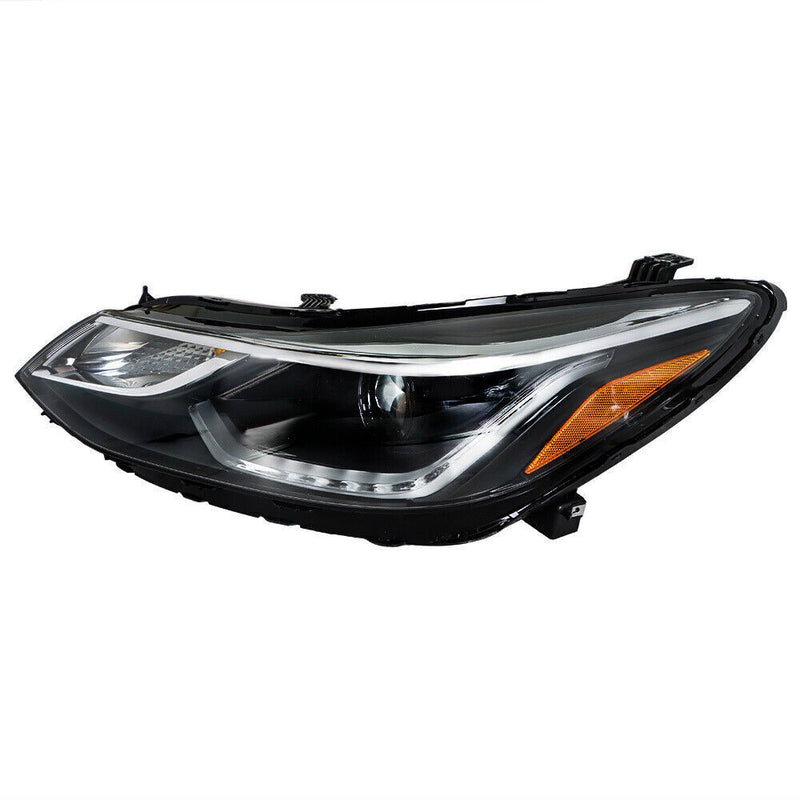 DURAFORCE Left+Right Headlights For 2016-2018 Chevy Cruze Halogen w/ LED DRL Clear
