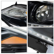 DURAFORCE Left+Right Headlights For 2016-2018 Chevy Cruze Halogen w/ LED DRL Clear