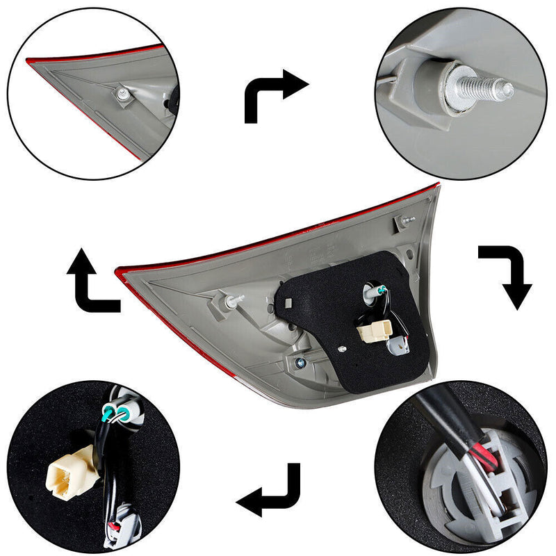 DURAFORCE Driver Side Inside Tail Light For 2011-2012 Toyota Sienna Brake Lamp Red