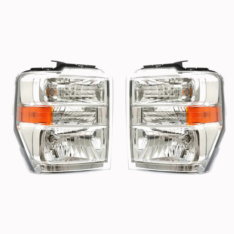 DURAFORCE Left+Right Headlights For 2008-2014 Ford E150 E250 E350 E450 Superduty