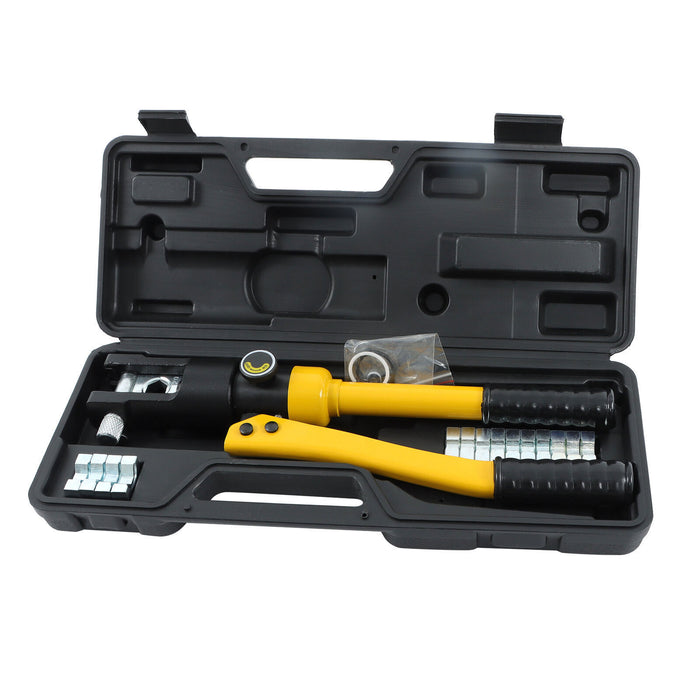 DURAFORCE 12T Hydraulic Wire Crimping Tool Cable Lug Terminal Crimper w/8 Dies YQK-120
