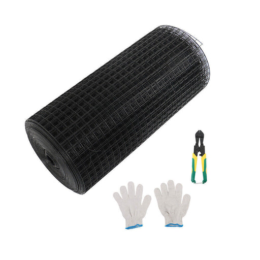 DURAFORCE 24"x100' Hardware Cloth Welded Wire Fence Vinyl Coated W/ Glove And Plier 1 Poll