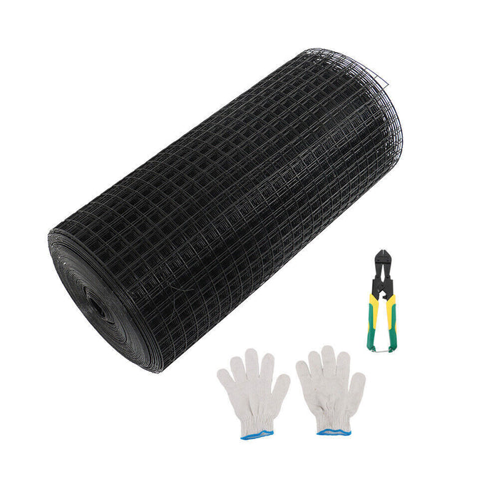 DURAFORCE 24"x100' Hardware Cloth Welded Wire Fence Vinyl Coated W/ Glove And Plier 1 Poll