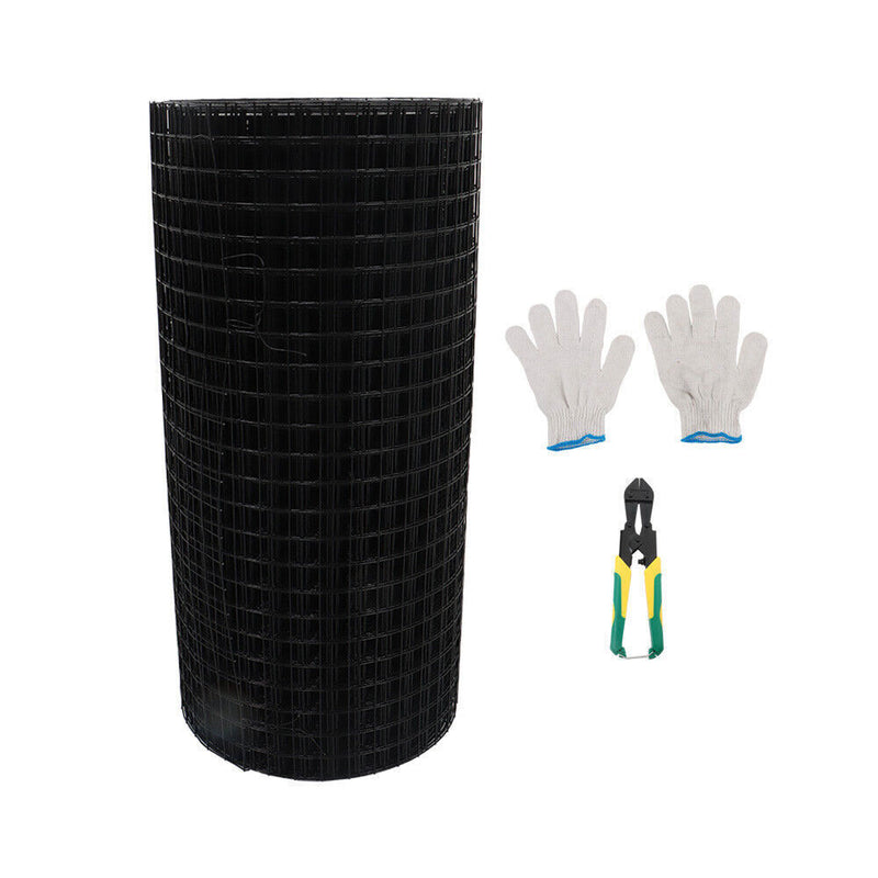 DURAFORCE 24"x100' Hardware Cloth Welded Wire Fence Vinyl Coated W/ Glove And Plier 1 Poll