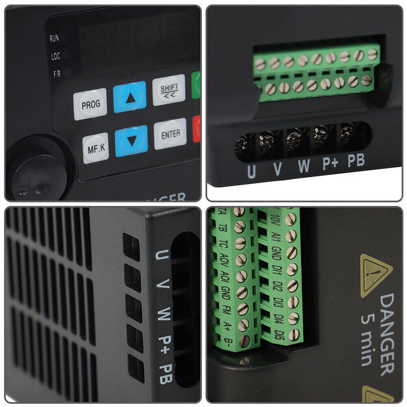DURAFORCE 3HP 2.2KW Variable Frequency Drive VFD for 3-Phase Motor Speed Control
