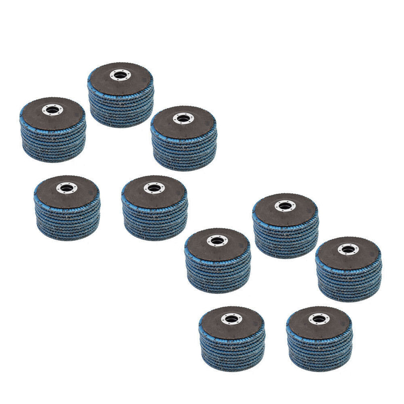 DURAFORCE Flap Disc Sanding Grnding 4-1/2" X 7/8" 40 Grit T29 100 Pcs Premium Zirconia
