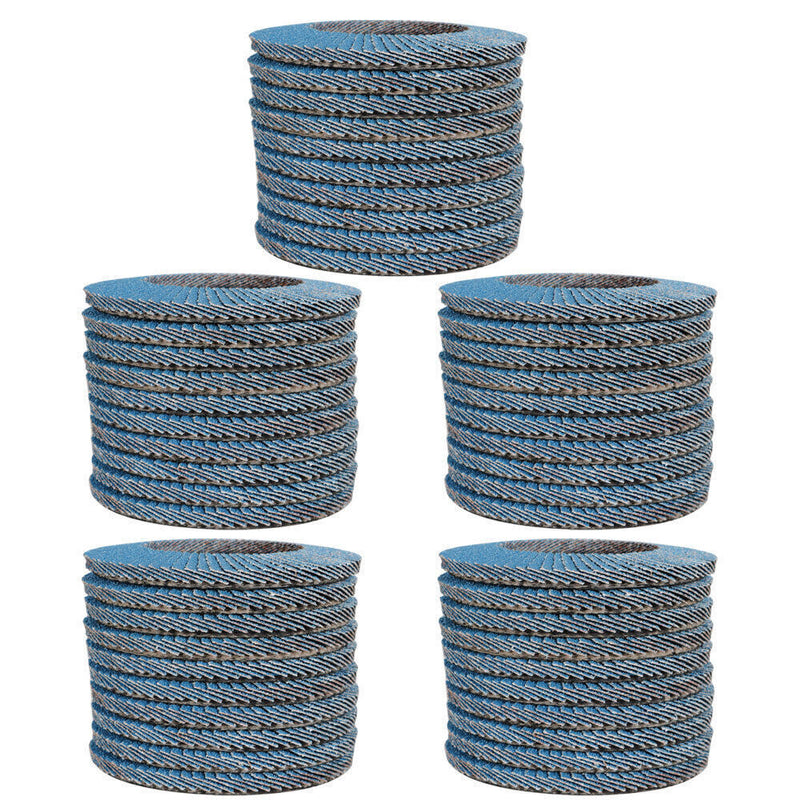 DURAFORCE Flap Disc Sanding Grnding 4-1/2" X 7/8" 40 Grit T29 100 Pcs Premium Zirconia
