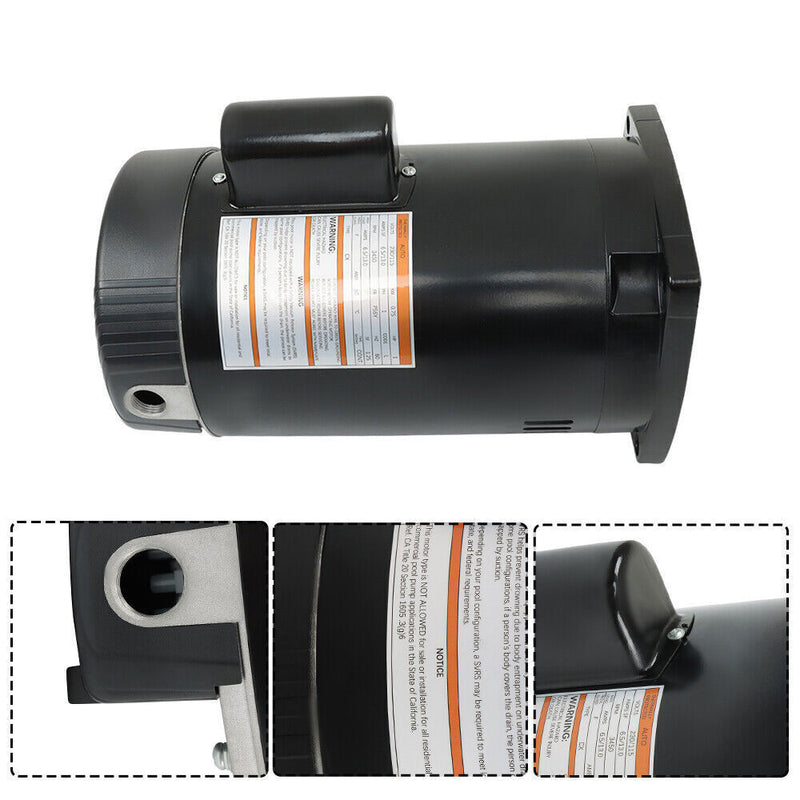 DURAFORCE 1HP Pool Pump Swimming Pool Pump Square Flange B2853 B2853V1 Pool Pump Motor