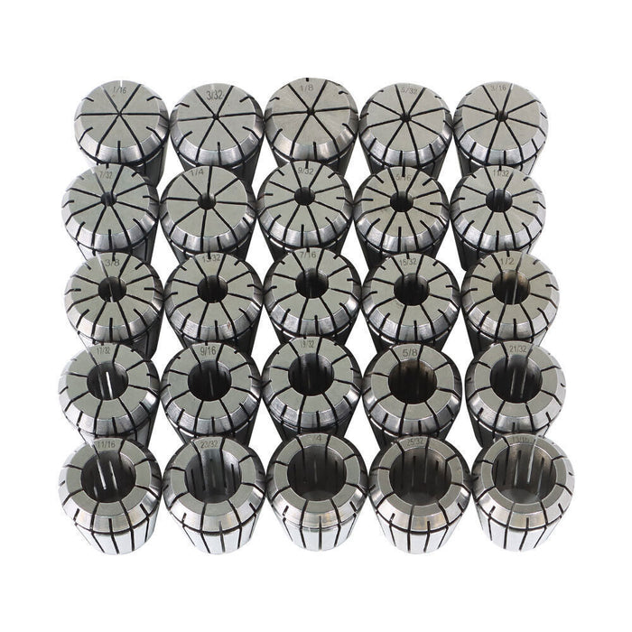 DURAFORCE 25 Pack Collet Set ER32 Collet Chuck 1/16 inch-3/4 inch Holder Spring Collet