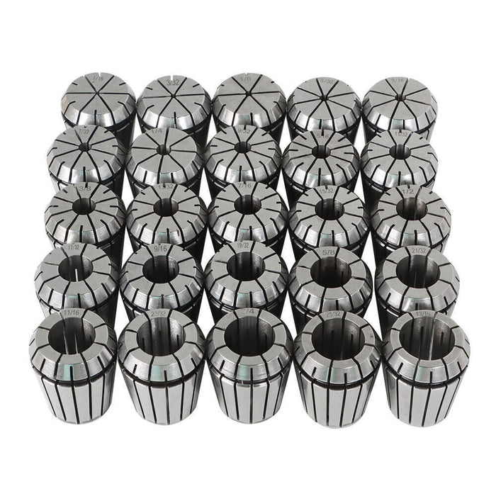 DURAFORCE 25 Pack Collet Set ER32 Collet Chuck 1/16 inch-3/4 inch Holder Spring Collet