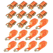 DURAFORCE 10-Set 1.5" x 20' (38mm*6m) 4000-lbs Ratchet Straps J Hook Heavy Duty Tie Downs