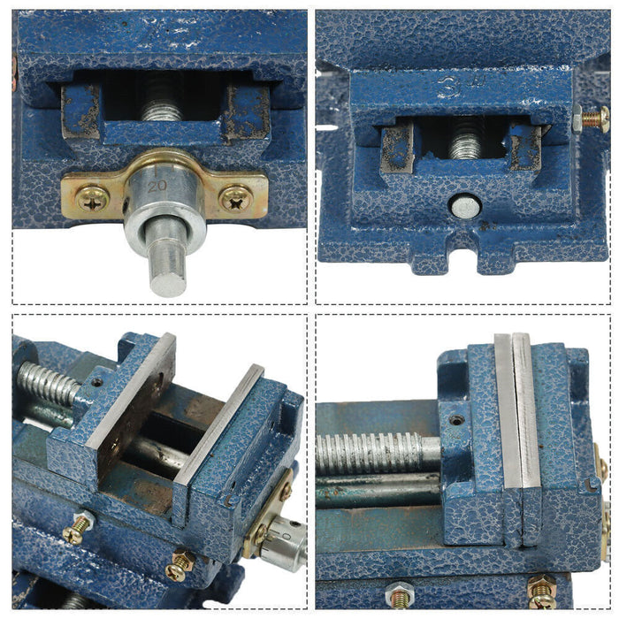 DURAFORCE 3" Cross Sliding Drill Press Vise Slide Vice Heavy Duty Machine Shop Grip Tools
