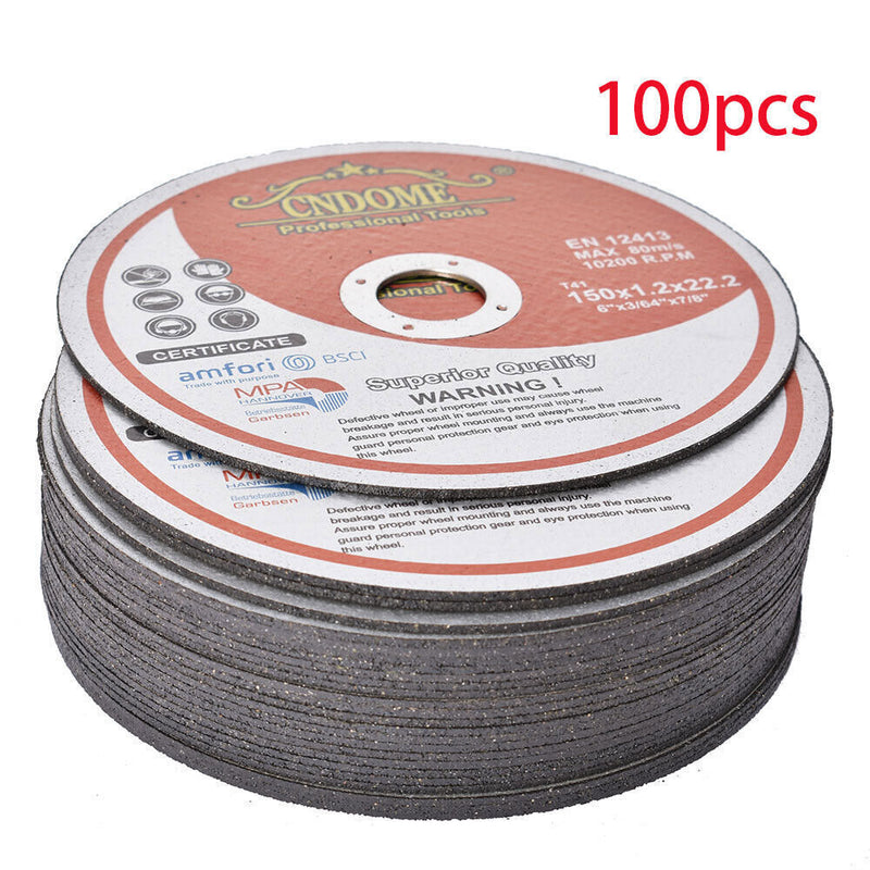DURAFORCE 6"x.045"x7/8" Cut-off Wheel - Metal & Stainless Steel Cutting Discs 100 Pack