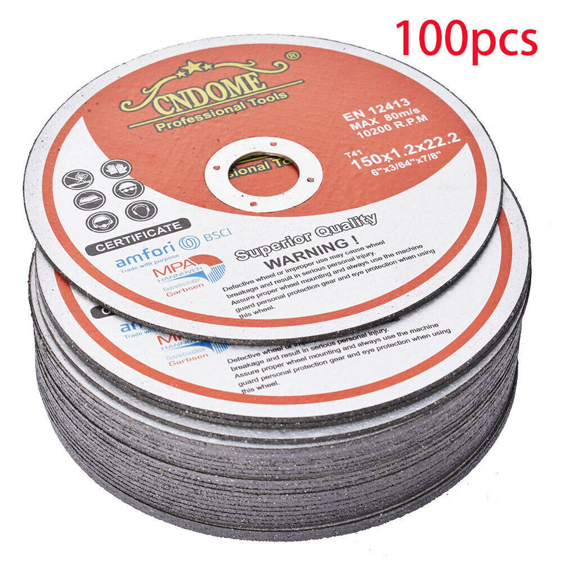 DURAFORCE 6"x.045"x7/8" Cut-off Wheel - Metal & Stainless Steel Cutting Discs 100 Pack