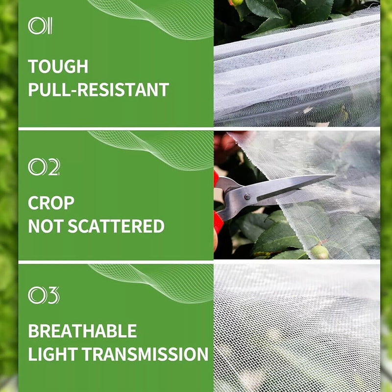 DURAFORCE Mosquito Garden Bug Insect Netting Barrier Bird Net Plant Protect Mesh 10x30FT