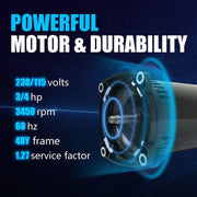 DURAFORCE Square Flange Swimming Pool Pump 3/4HP Pool Pump USQ1072 Pool Pump Motor