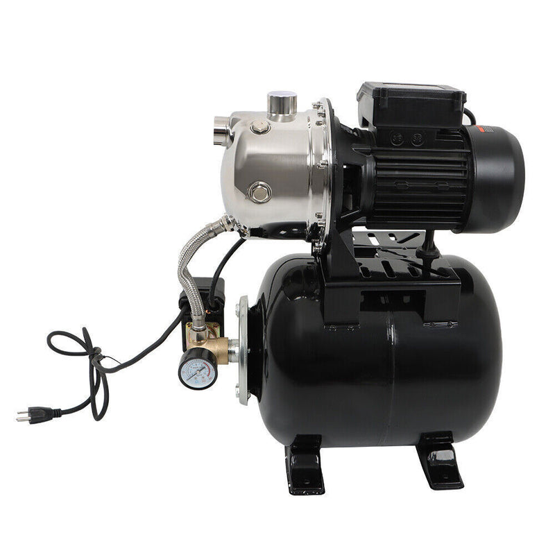 DURAFORCE 1.6HP 1320GPH 115V Shallow Well Pump Stainless Steel Pump With Pressure Tank