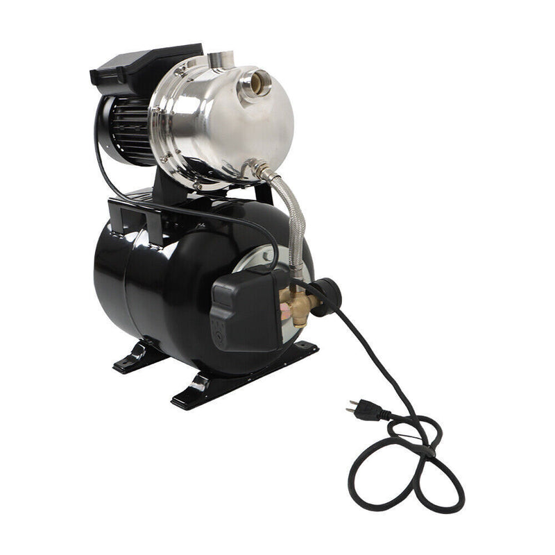 DURAFORCE 1.6HP 1320GPH 115V Shallow Well Pump Stainless Steel Pump With Pressure Tank
