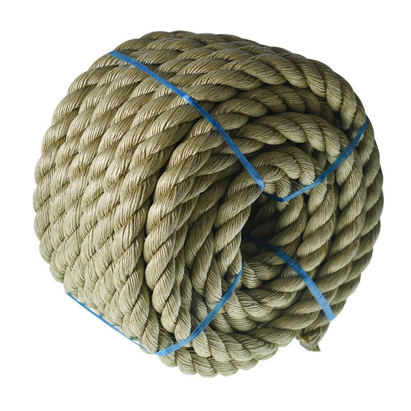 DURAFORCE Manila Rope 1"×50' PP 3 Strand Twisted Rope Arborist Bull Rope Climbing Rope