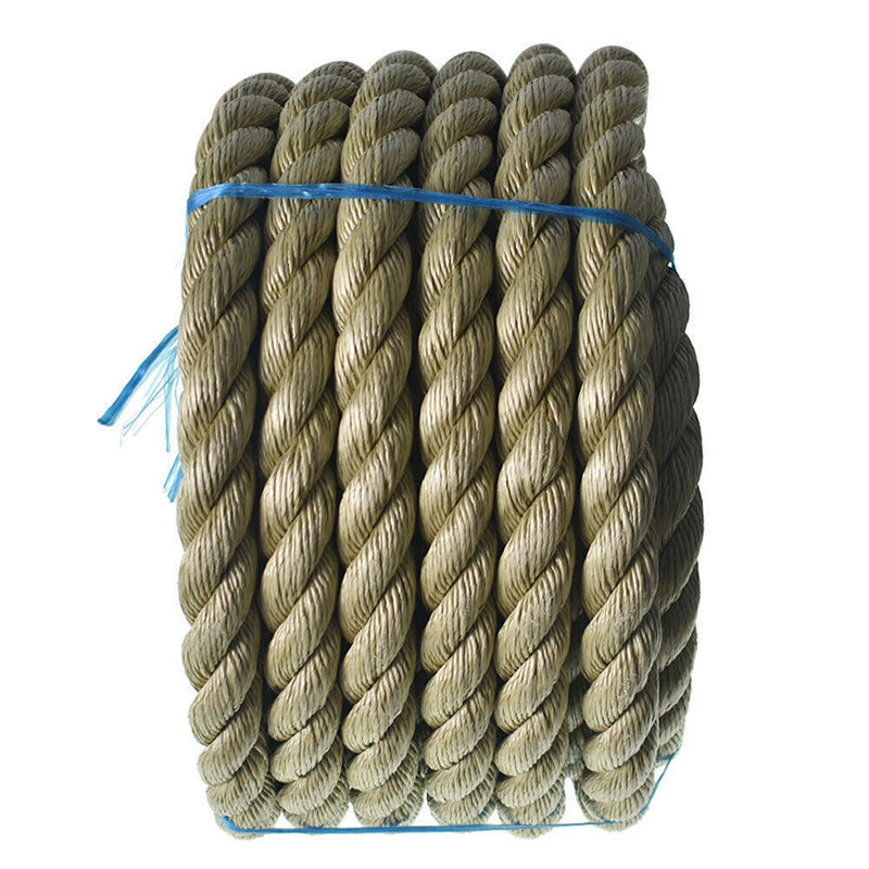 DURAFORCE Manila Rope 1"×50' PP 3 Strand Twisted Rope Arborist Bull Rope Climbing Rope