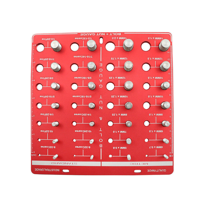 DURAFORCE Nut and Bolt Thread Checker 28 Thread Identifier Gauge Inch and Metric Screw