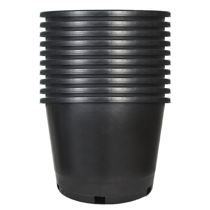 DURAFORCE Large 10 Gallon Plant Flower Container 10PCS Plastic Nursery Pot Heavy Duty