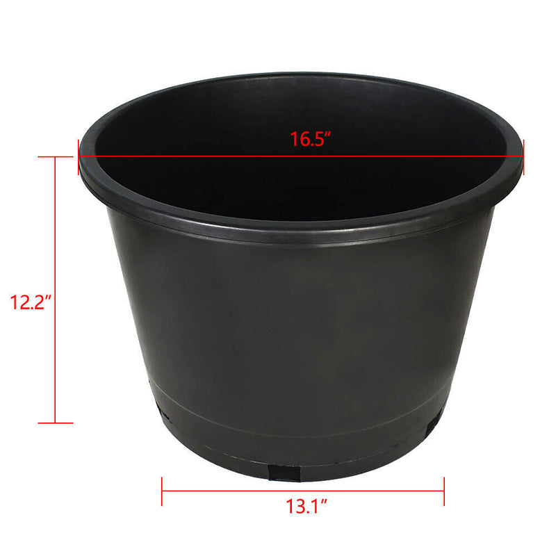 DURAFORCE Large 10 Gallon Plant Flower Container 10PCS Plastic Nursery Pot Heavy Duty