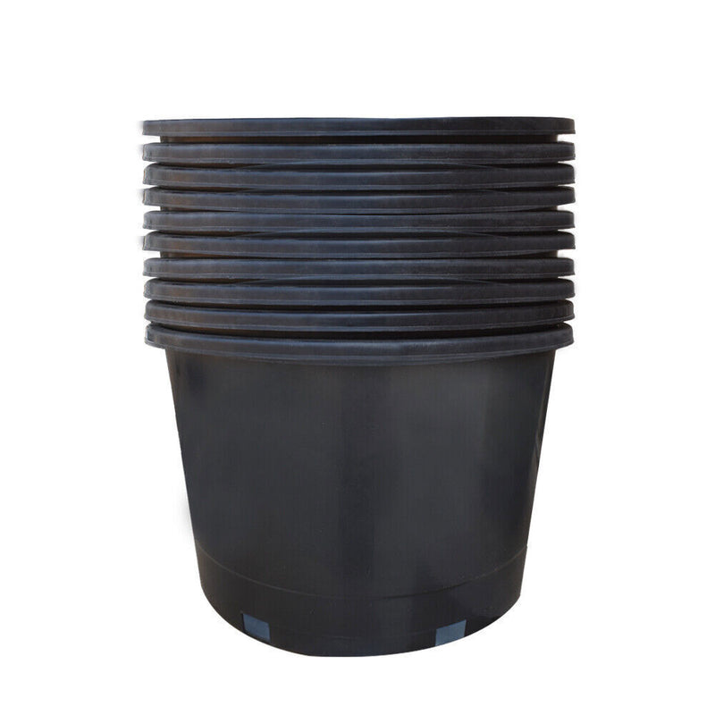 DURAFORCE Large 10 Gallon Plant Flower Container 10PCS Plastic Nursery Pot Heavy Duty