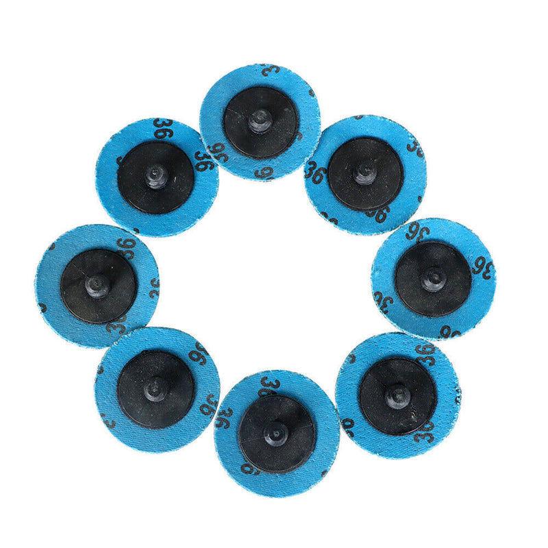 DURAFORCE 50 Pieces 2" 36 Grit Zirconia Roll Lock Die Grinder Sanding Grinding Disc New
