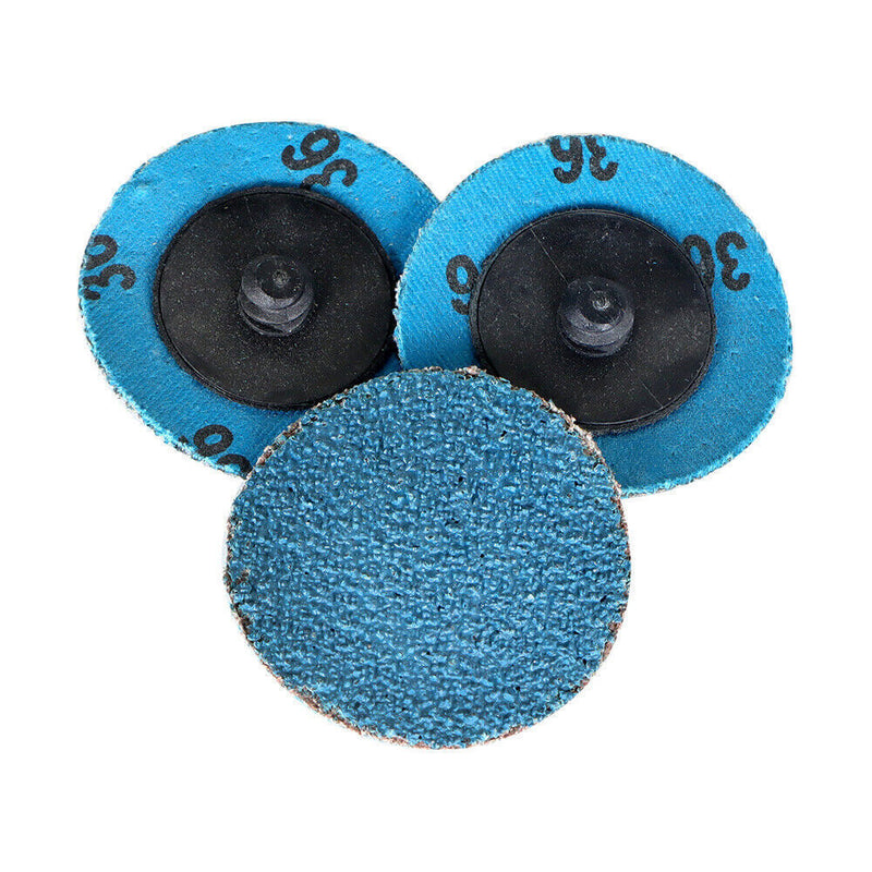 DURAFORCE 50 Pieces 2" 36 Grit Zirconia Roll Lock Die Grinder Sanding Grinding Disc New
