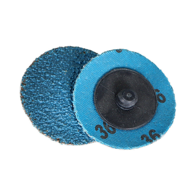 DURAFORCE 50 Pieces 2" 36 Grit Zirconia Roll Lock Die Grinder Sanding Grinding Disc New
