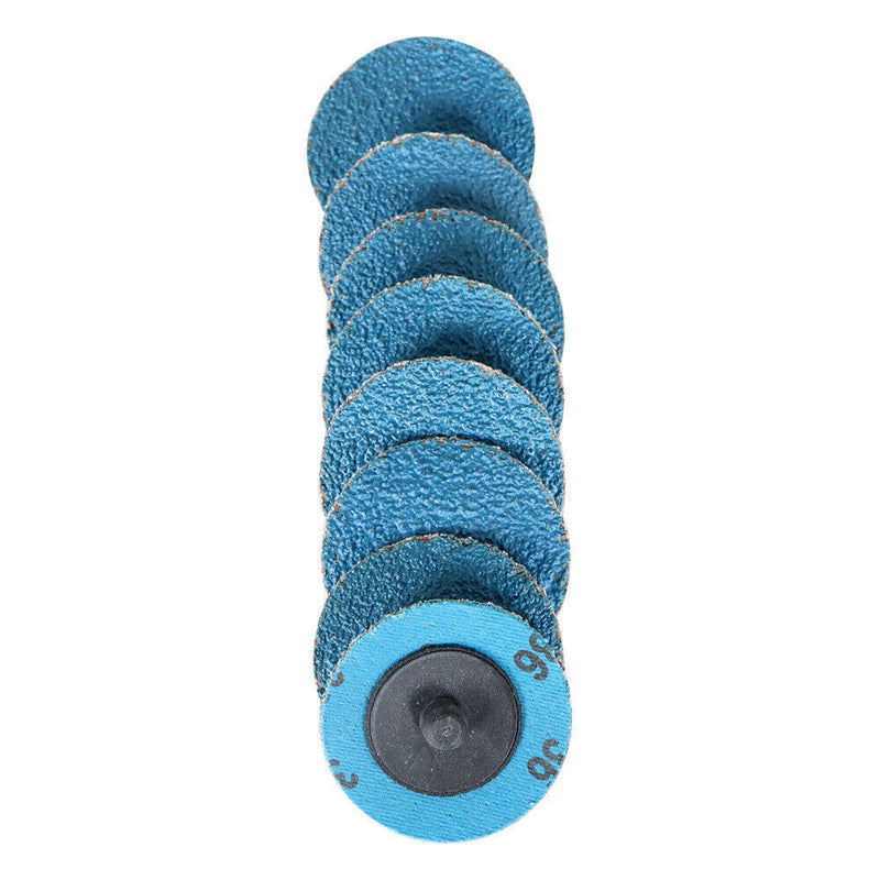DURAFORCE 50 Pieces 2" 36 Grit Zirconia Roll Lock Die Grinder Sanding Grinding Disc New