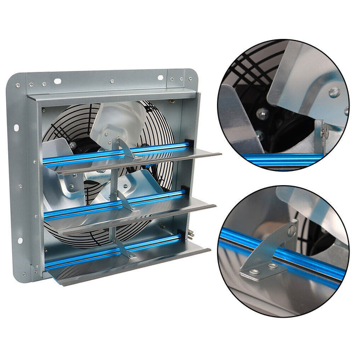 DURAFORCE 12 Inch Shutter Exhaust Fan For Attic Shed Garage Aluminum High Speed 1800CFM