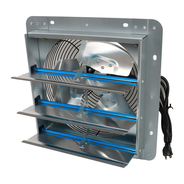 DURAFORCE 12 Inch Shutter Exhaust Fan For Attic Shed Garage Aluminum High Speed 1800CFM