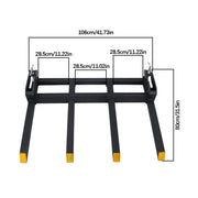 DURAFORCE 42" Clamp on Heavy Duty Debris Fork for Tractor Skid Steer Buckets Trash Forks