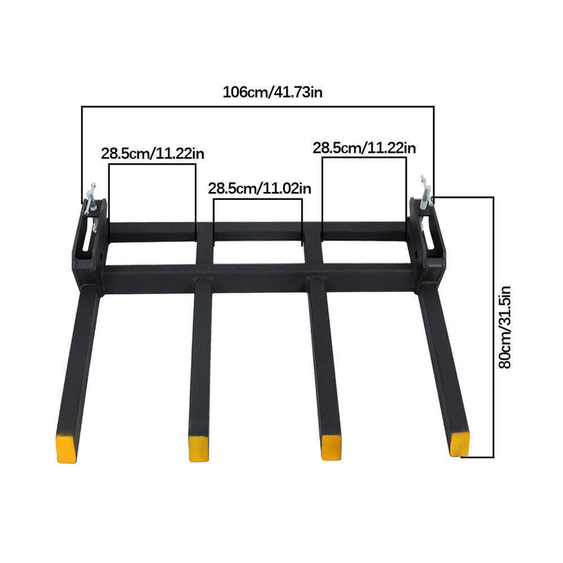 DURAFORCE 42" Clamp on Heavy Duty Debris Fork for Tractor Skid Steer Buckets Trash Forks