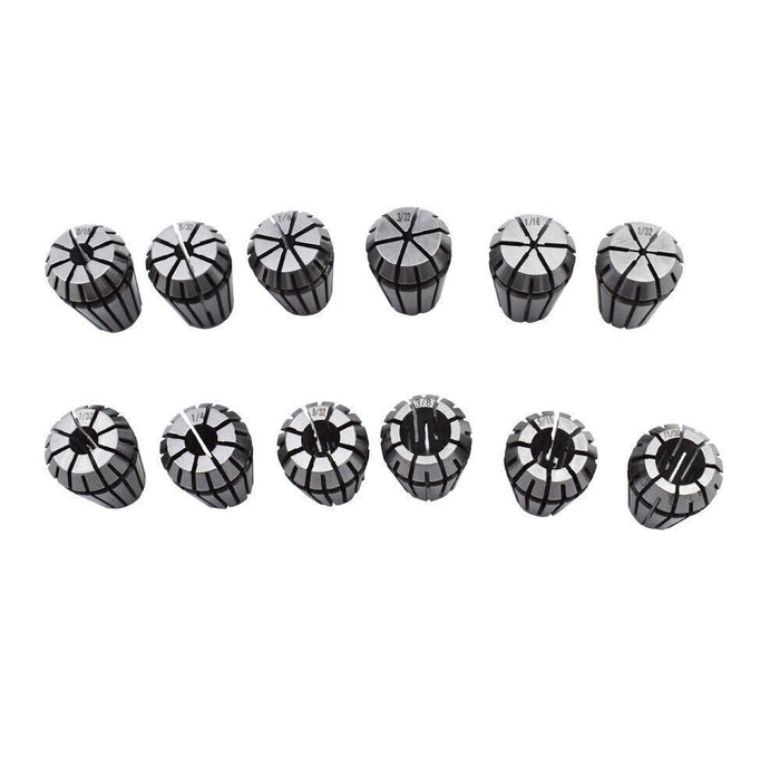DURAFORCE 12PCS ER16 Spring Collet Set For CNC Milling Lathe Tool Engraving 1/32"-3/8"