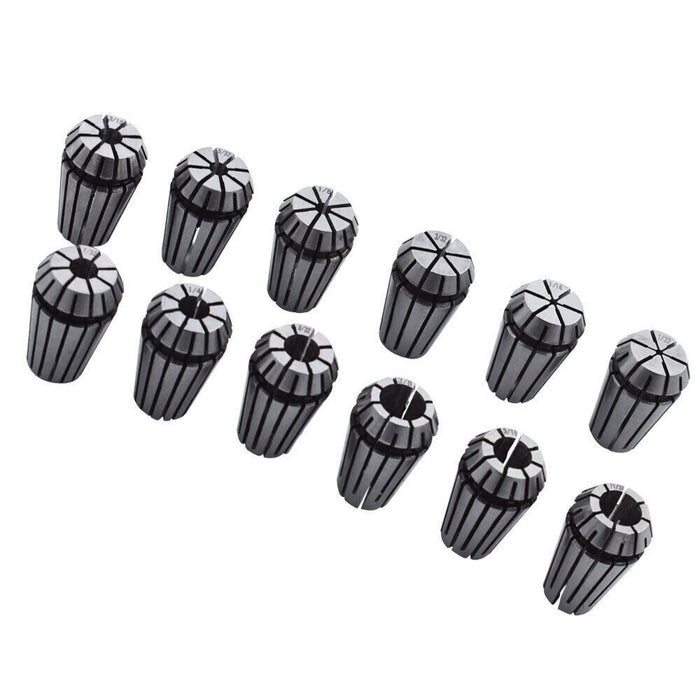 DURAFORCE 12PCS ER16 Spring Collet Set For CNC Milling Lathe Tool Engraving 1/32"-3/8"