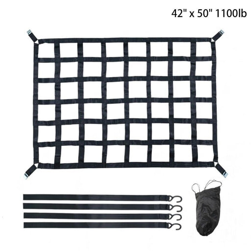 DURAFORCE 42" x 50" 1100lb Heavy Duty Cargo Net w/Cam Buckles & S-Hooks For Pickup Trucks