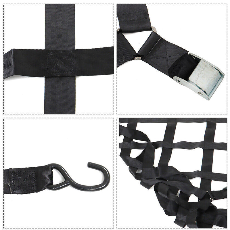 DURAFORCE 42" x 50" 1100lb Heavy Duty Cargo Net w/Cam Buckles & S-Hooks For Pickup Trucks
