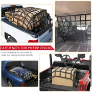DURAFORCE 42" x 50" 1100lb Heavy Duty Cargo Net w/Cam Buckles & S-Hooks For Pickup Trucks